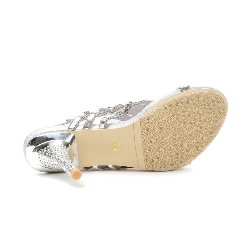 

Christia Bella Large Size Formal Party Wedding Shoes Thin Heels Crystals Open Toe Large Size Women Shoes High Heels Women Pumps