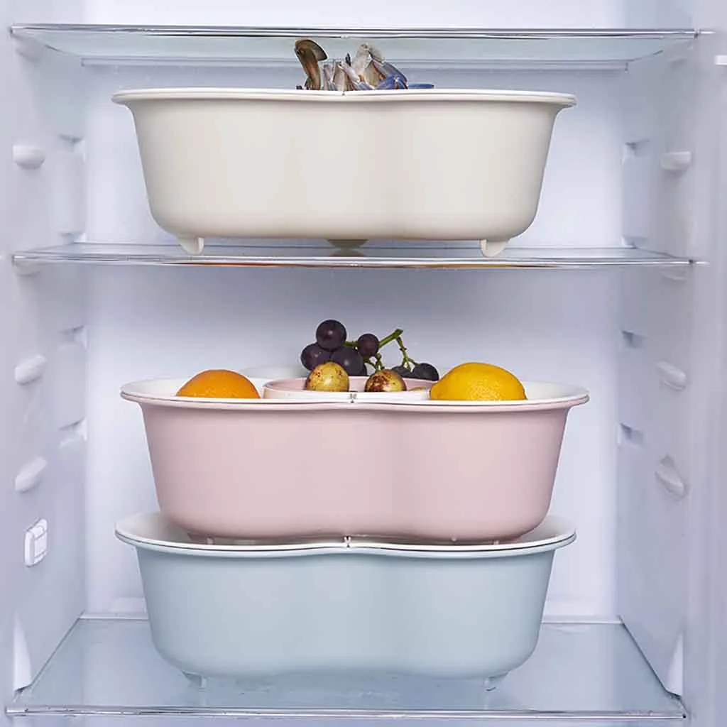 Кухонная двухслойная корзина для мытья сито лапша овощей домашняя кухонная