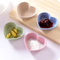 mini home kitchen wheat straw seasoning dish plastic love pickles tableware dipping snack dish kitchen tools household products