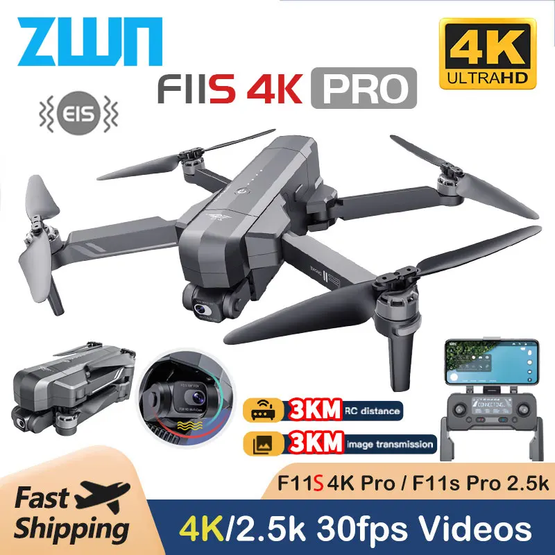 

SJRC F11S 4K PRO 3KM GPS Drone With EIS FPV 4K HD Camera Two-axis Anti-Shake Gimbal F11 Brushless Quadcopter Vs SG906 Max Dron