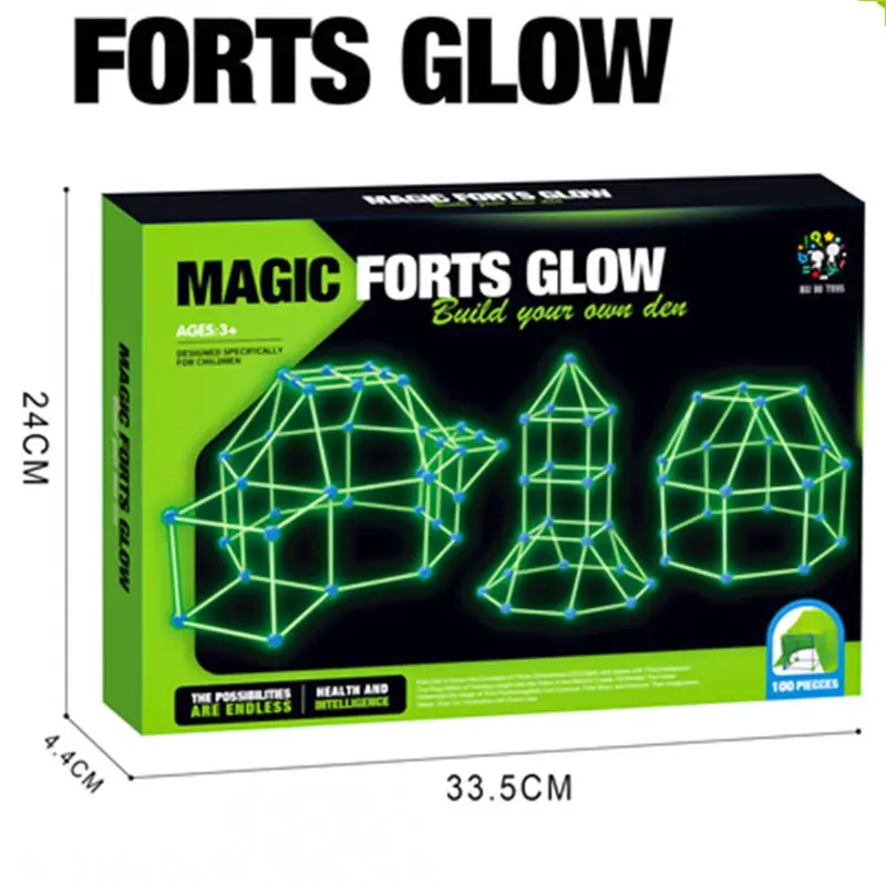 New Luminous Construction Fort Building Kits Kids Tent Toy Blocks 3D Castles Tunnels Tents Outdoor Games Toys |