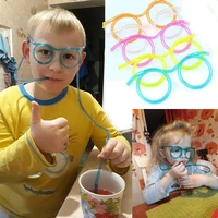 1pcs tool gags practical jokes fun soft plastic straw funny glasses drinking toys party joke kids baby birthday party toys