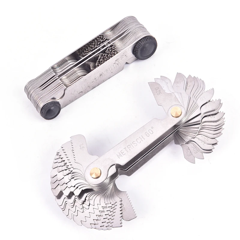 

1pcs Screw Gauge Whitworth 55 Degree Metrisch 60 Degree Thread Pitch Gauge
