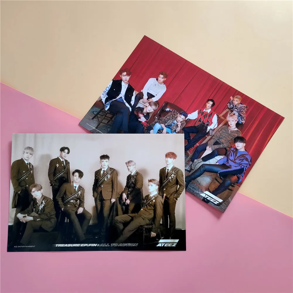 2 шт./компл. Фотокарта Kpop ATEEZ WONDERLAND альбом TREASURE EP. FIN: все в действие Lomo карты Новые