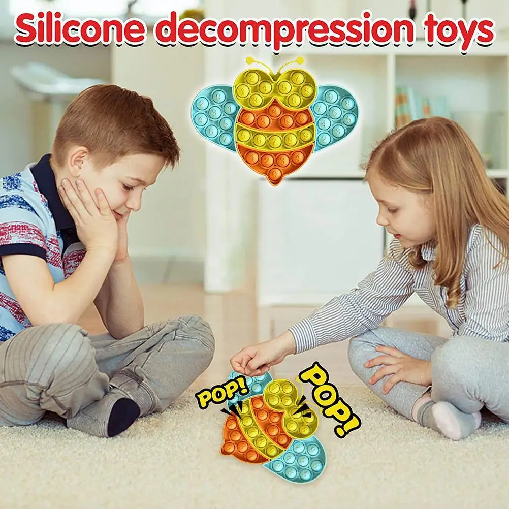 

Press Bubble Sensory Toy Autism Special Needs Stress Reliever Toys Bee Shaped Extrusion Bubble Toy for Kids Adults