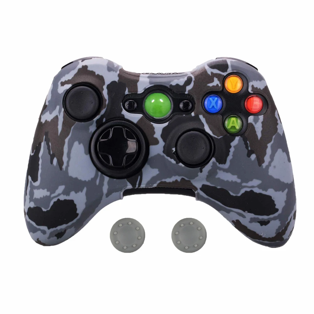 Gray Camo ZOMTOP защита для переноса воды с принтом кожи для Microsoft Xbox 360 проводной/беспроводной контроллер силиконовый чехол Крышка крышки - Цвет: Gray Camo