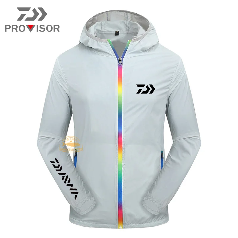 

Daiwa Men and Women Fishing Sunscreen Jacket 2020 Summer New Waterproof Breathable Ice Silk Anti-ultraviolet Fishing Suit