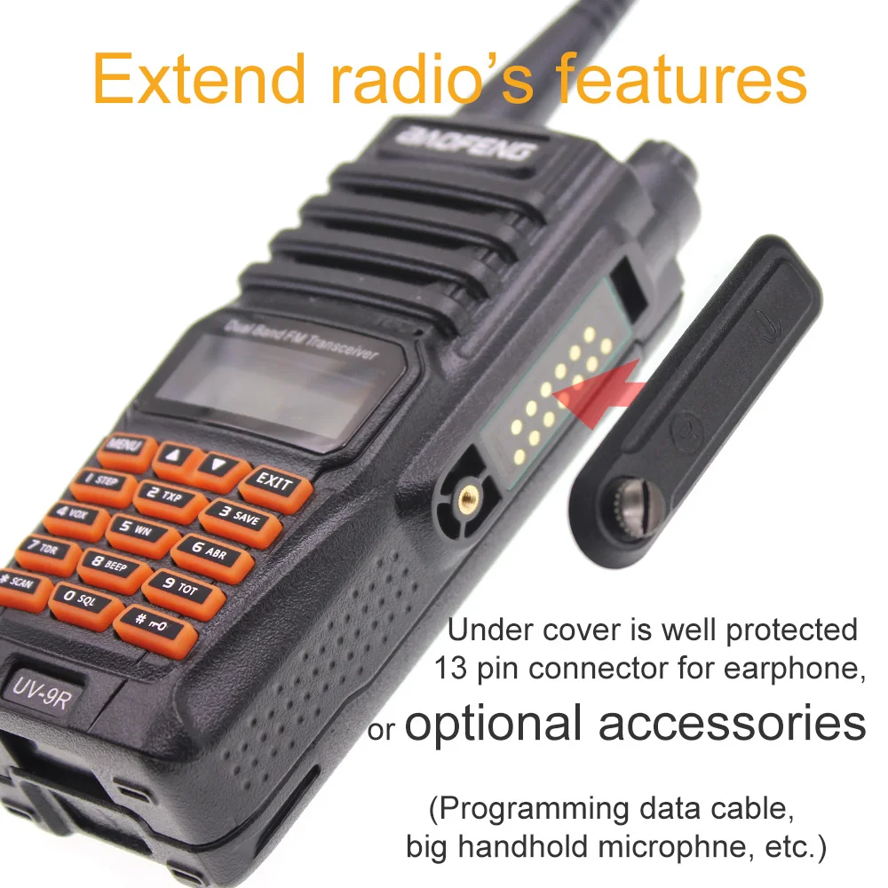 Baofeng UV 9R рация 2200 мАч IP67 Водонепроницаемый 136 174/400 520 МГц двухдиапазонный двойной