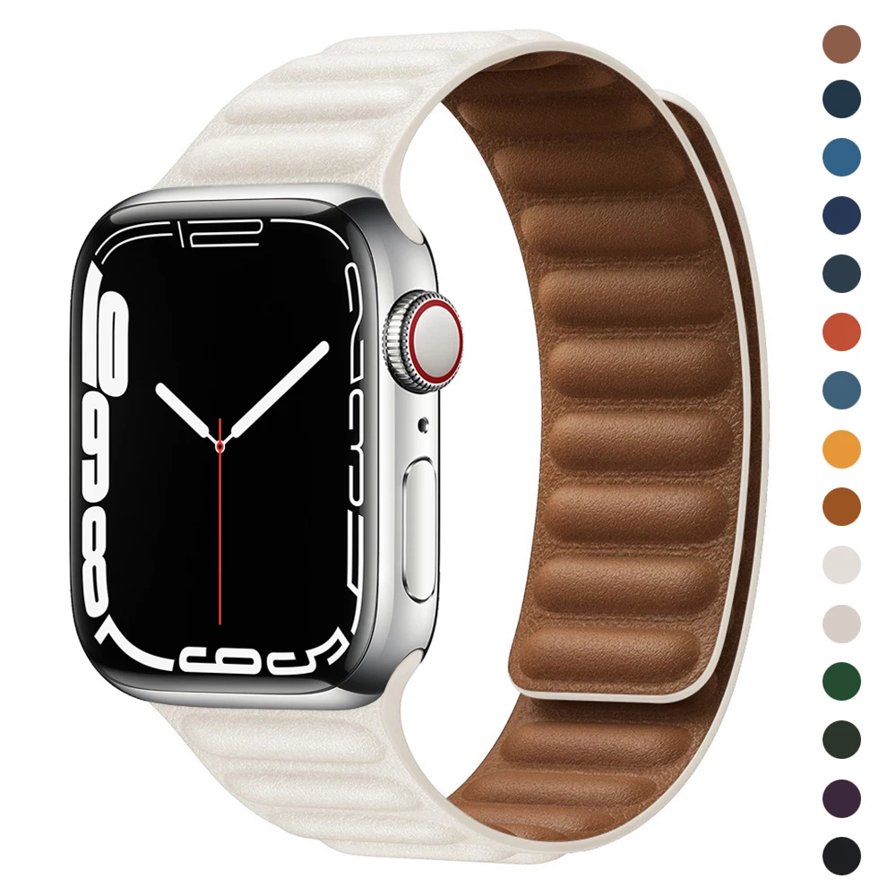 

Кожаный ремешок для Apple Watch Series 7 41 мм 45 мм 6 5 4 3 SE 44 мм 42 мм 40 мм 38 мм
