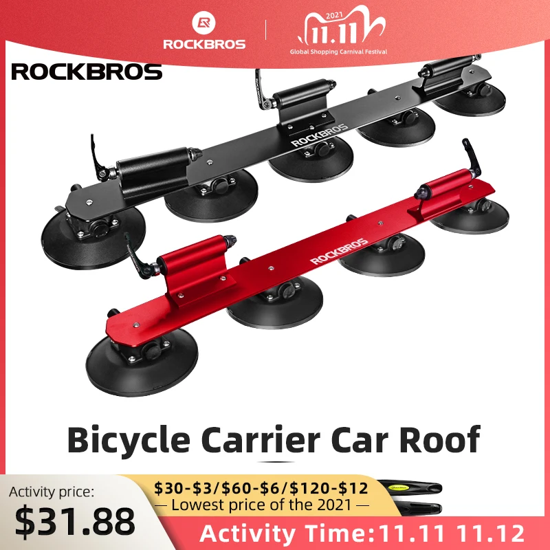 

ROCKBROS Suction Roof-Top Bike Carrier Car Carry Quick Hub Install Bicycle Rack MTB Road Bike Universal Racks Vacuum Accessory