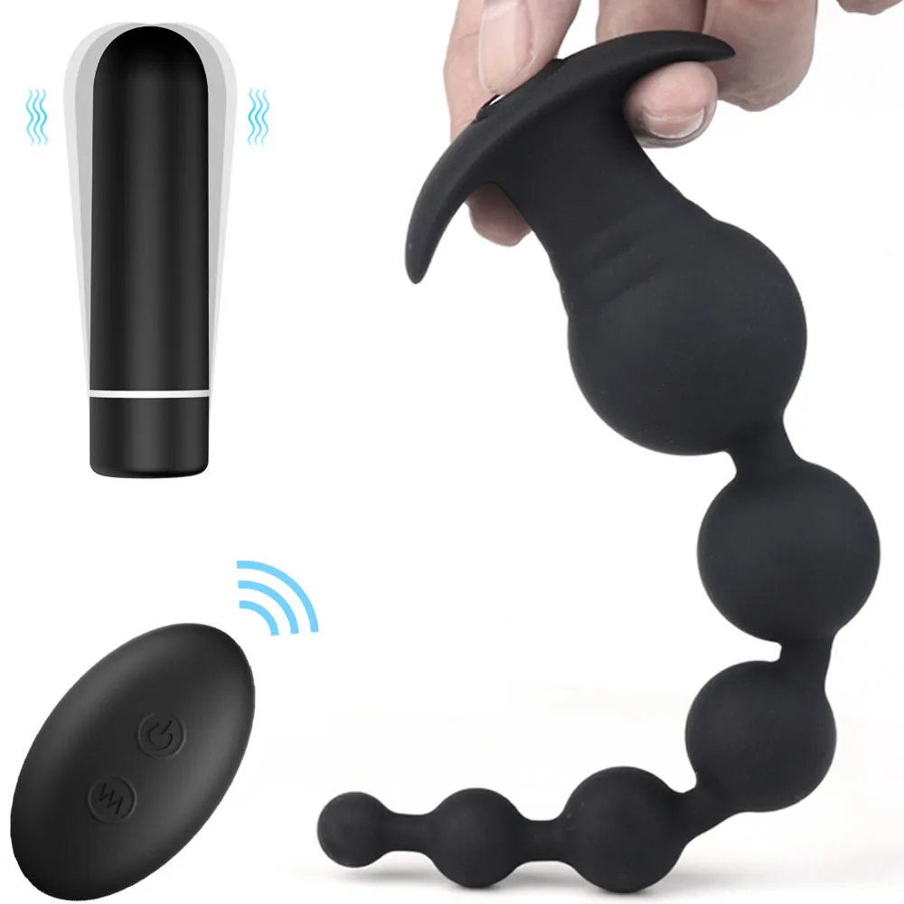 9 режимов вибрационный Анальный штекер бусины мужской массажер простаты гибкий