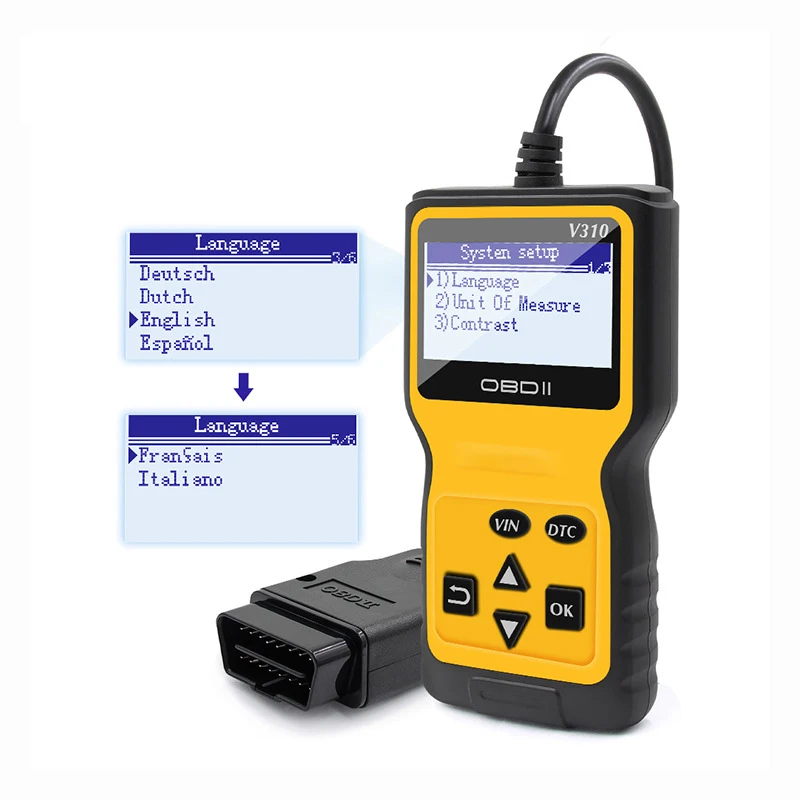 V310 считыватель кода сканер OBDII проверка неисправности двигателя OBD2