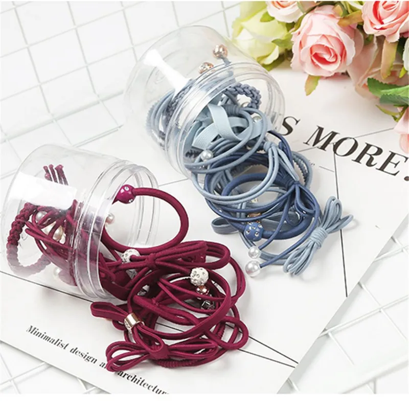 

12pcs Women girls Cotton Polyester Hair band ropes Scrunchie Hair ties Ponytail Holder Elastic Hairbands Female hair accessories