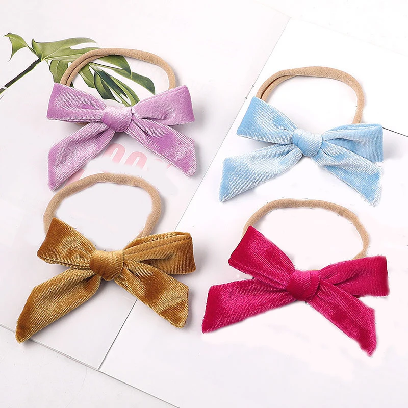 Съемные заколки для волос маленьких девочек бархатные резинки Мягкая повязка на