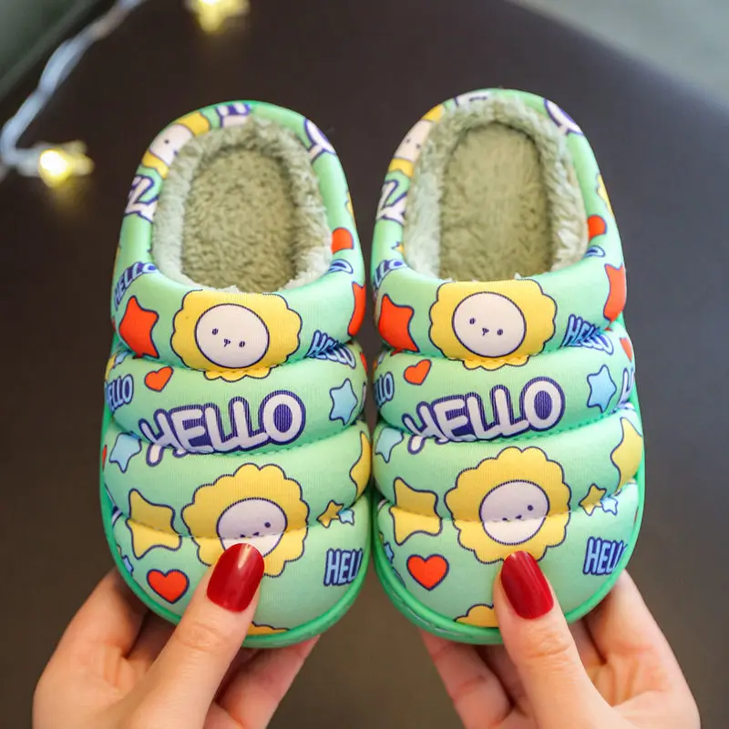 

Pink Girls Shoes Children's Slippers Children's Home Cotton Slippers Non-slip Slippers In Winter Fluffy Slippers Slippers Kids