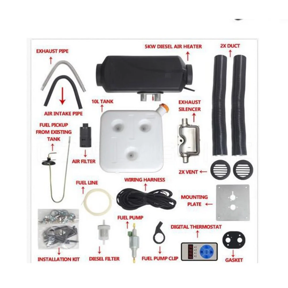 Дом на колесах трейлер грузовики лодки автомобильный обогреватель 2 кВт 12 В