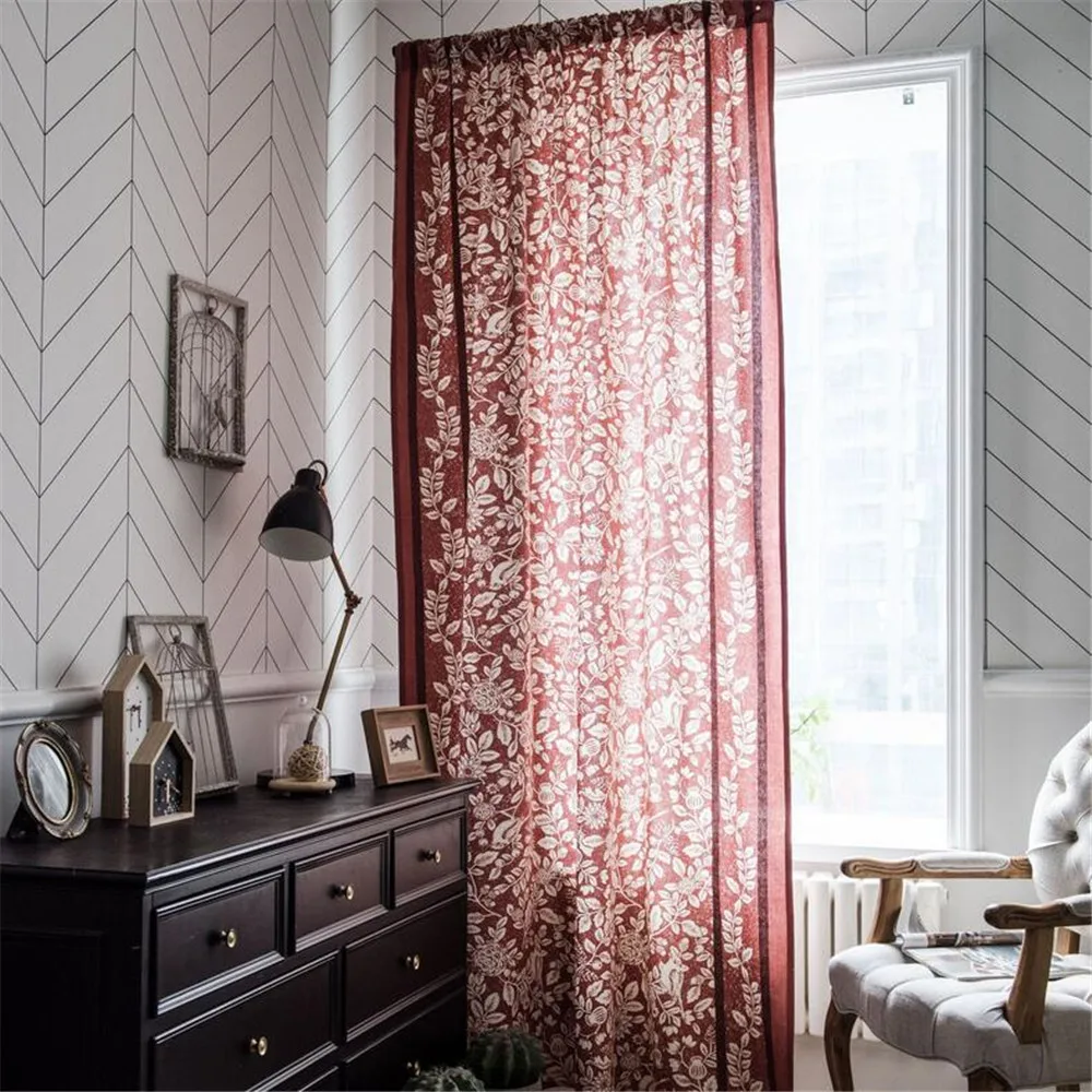 Оранжевый занавес с принтом Ширина 1 5 м имитация хлопка и льна занавеска для