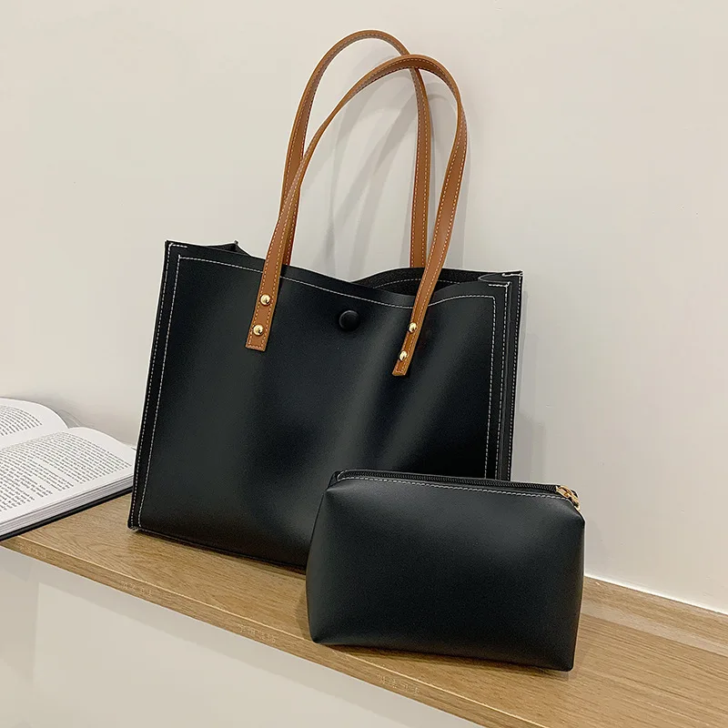 

Сумка через плечо из искусственной кожи в простом стиле для женщин, женские сумки 2021, Женская дорожная брендовая трендовая сумка, комплект и...