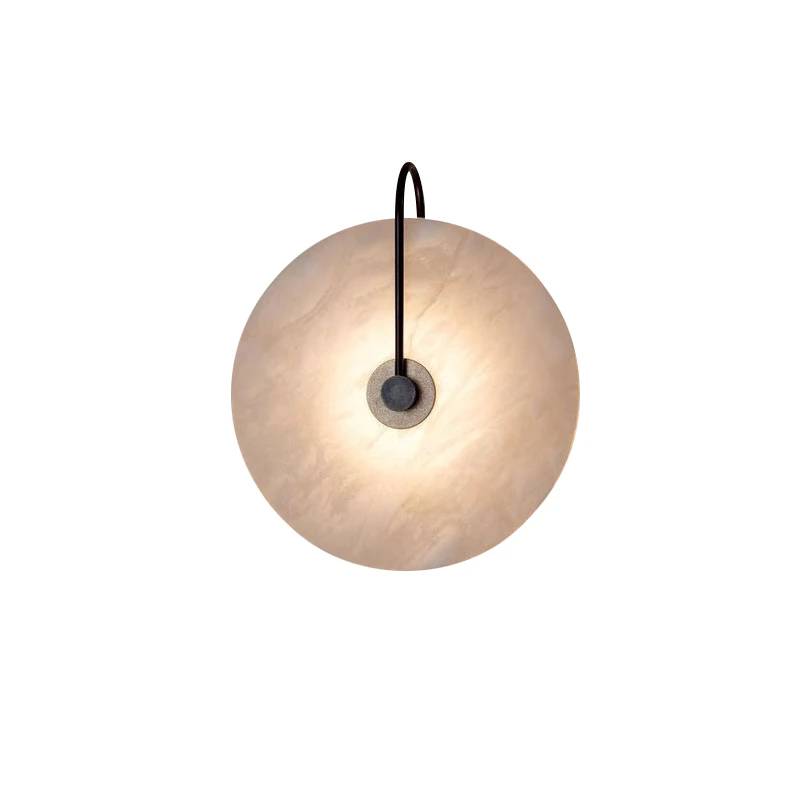 

[Outernlux] Modern Sconces Lamp Wall Lights Marble Lampshade LED Lighting Fixture for Home Decor Bedroom Lamps Black Gold Lamp
