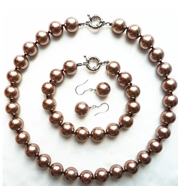 Новый 12 мм огромный черный Южно-морской жемчужный набор Круглый браслет из