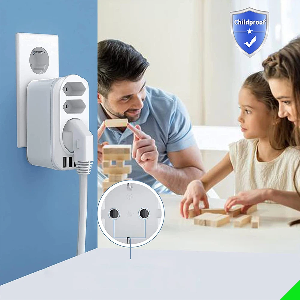 16A EU Plug Wall Socket With USB 7 in 1 Strip Outlet plug adapter 3AC 4USB Charger For Phone Ipad |