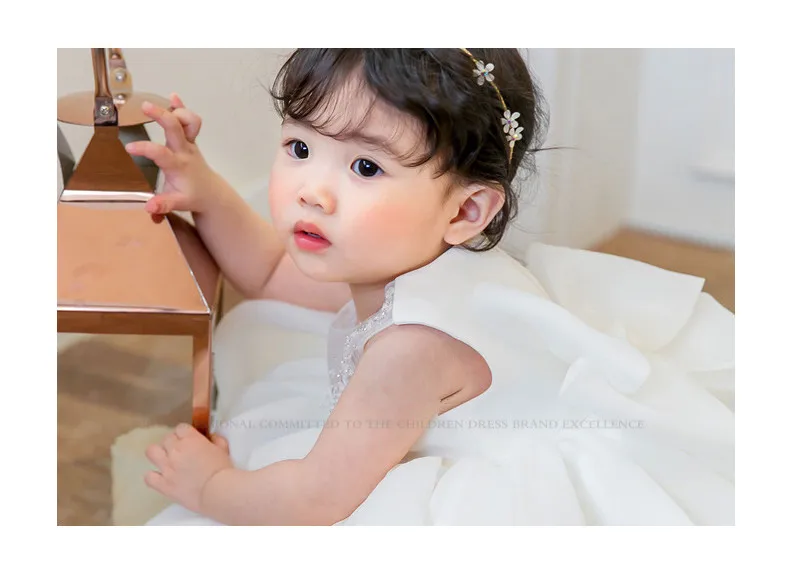Cute Girl Flower Dress Wedding White Tulle Baby Christening Gown For Party 1 Year Birthday Baptism | Детская одежда и обувь