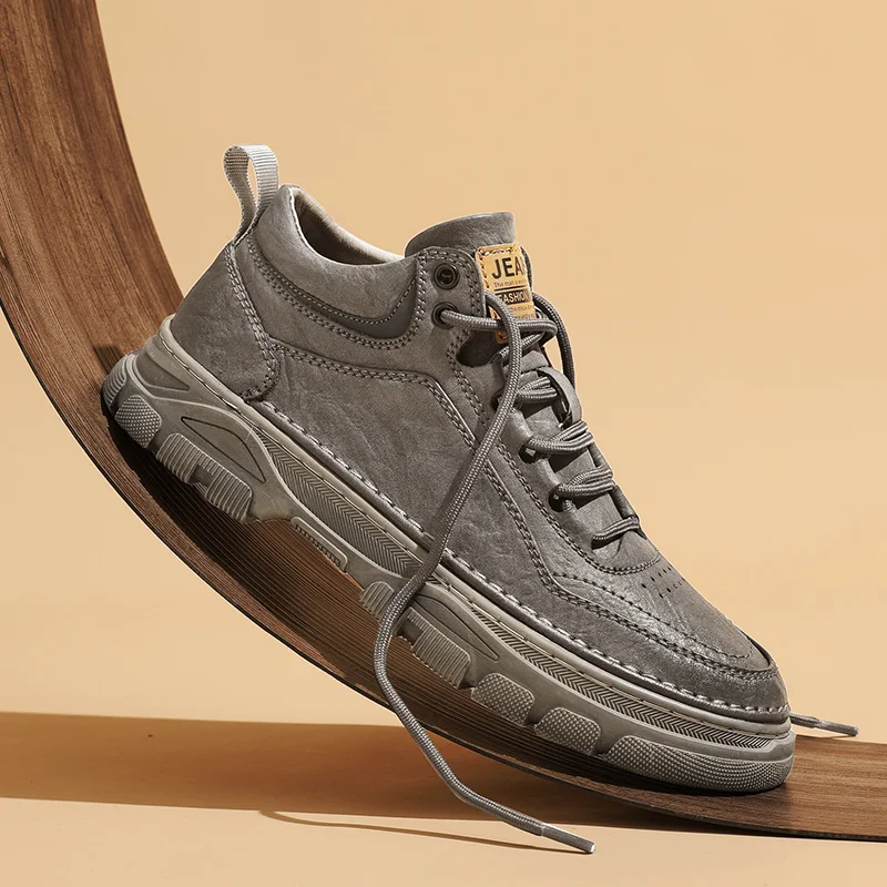 

Leather Men's Shoes High Quality Fashion Lace-up Oxford Shoes Retro Style Breathable Casual Shoes British Men Low-top Shoes