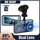 Автомобильный видеорегистратор, видеорегистратор 4,0 дюйма FHD 1080P, парковочный монитор, двойной объектив, задний вид, акселерометр, авторегистратор, видеокамера