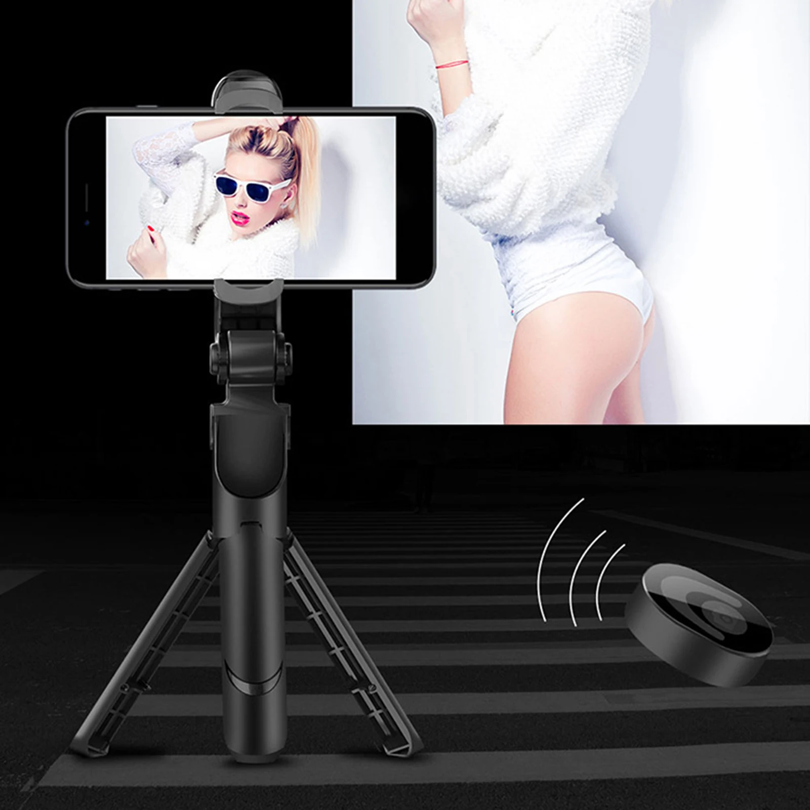 

Wireless Bluetooth Remote Control Selfie Stick With Tripod For Mobile Phone Desktop Stand Portable Stretchable Holder