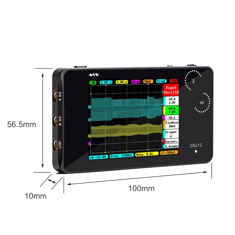 Портативный цифровой осциллограф Mini ARM DSO212 DS212 двухканальный частота