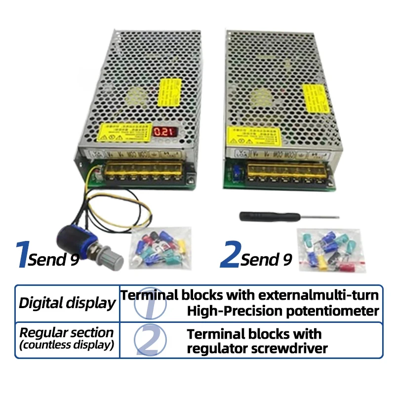 Регулируемый источник питания постоянного тока с цифровым дисплеем, импульсный источник питания 200 Вт, 240 Вт, 0-5 В, 0-12 В, 0-24 В, 0-36 в, 0-48 в