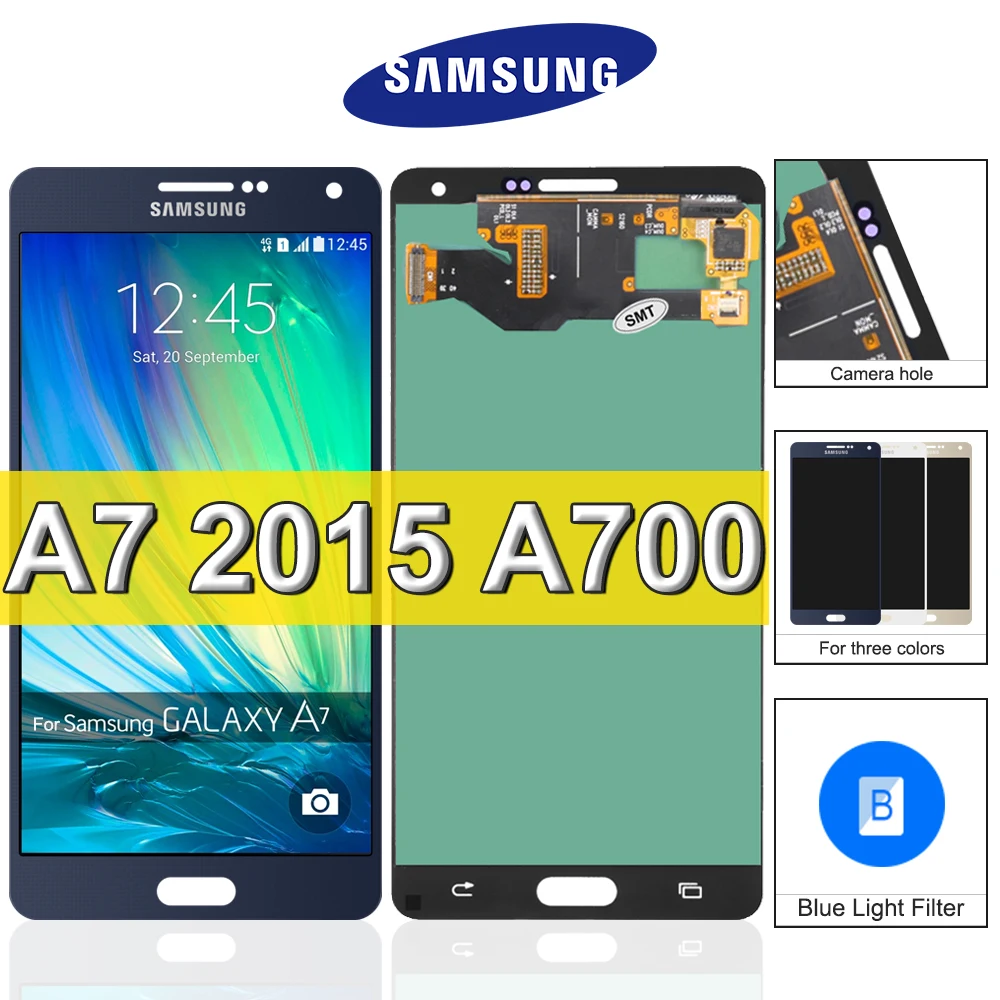 Дисплей Super AMOLED для Samsung Galaxy A7 2015 A700 ЖК-дисплей A7000 A700H A700F A700FD сенсорный экран