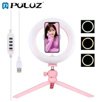 2021 puluz led ring light photography lighting selfie lamp usb dimmable with tripod for youtube photo studio makeup video live