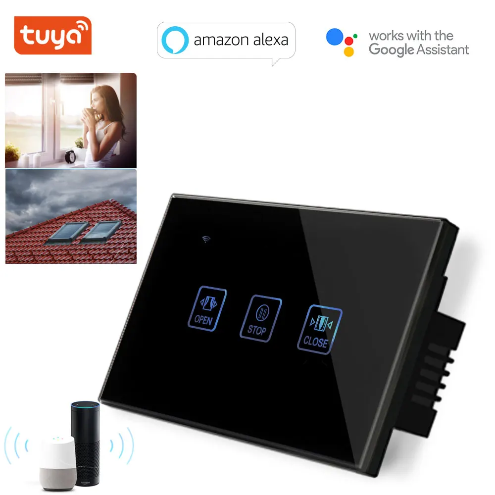 

Wi-Fi-переключатель для штор Tuya US Ac90-240v для рулонного затвора с электромотором, шторы для умного дома, работает с Alexa Google Home