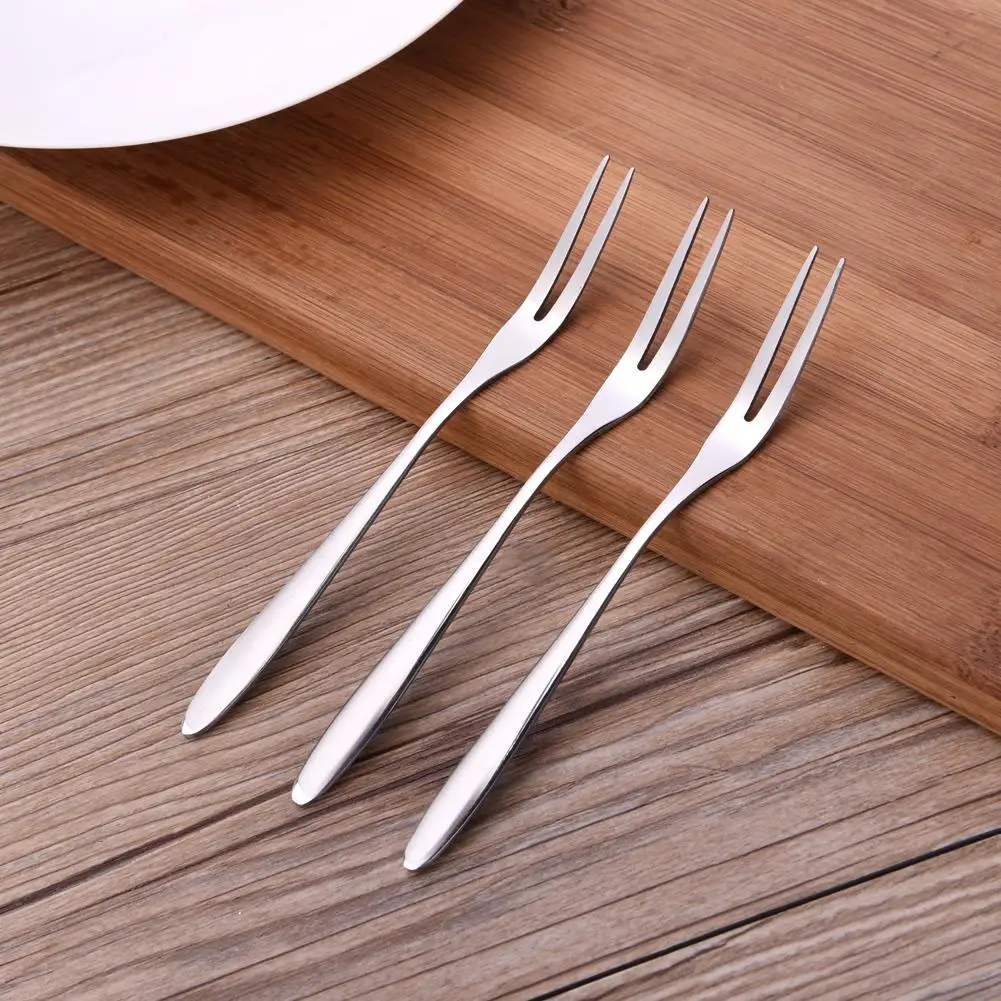 

5/10Pcs Portable Gold Fruit Forks Set Stainless Steel Dessert Forks For Kids Cake Salad Kitchen Bento Food Picks