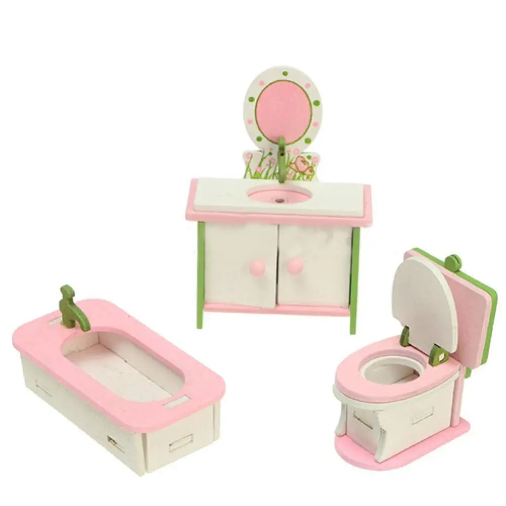

1:12 Dollhouse Miniature Furniture Wooden Creative Bathroom Bedroom Restaurant Toys For Kids Figure Doll House Decoration Doll