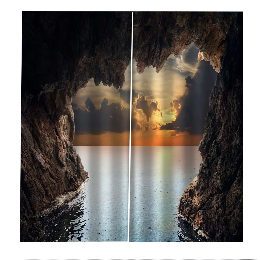 3D занавес на заказ красивый с закатом море занавеска для спальни ванной душа фото