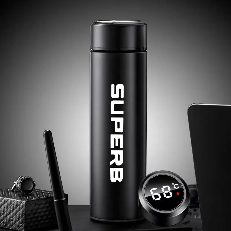 

For Skoda SUPERB 500ml Intelligent Thermos Coffee Cup Temperature Display Stainless Steel Vacuum Water Cup