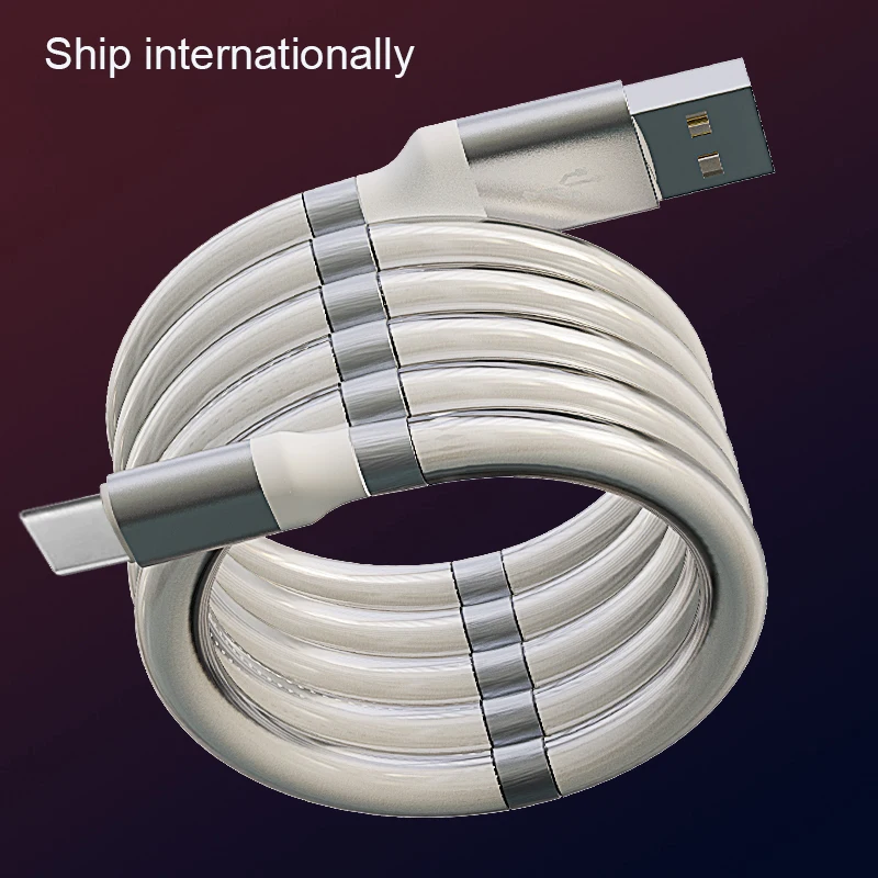 Магнитный кабель USB Type C для Samsung S10 S9 3A быстрой зарядки и передачи данных Redmi note 8 pro