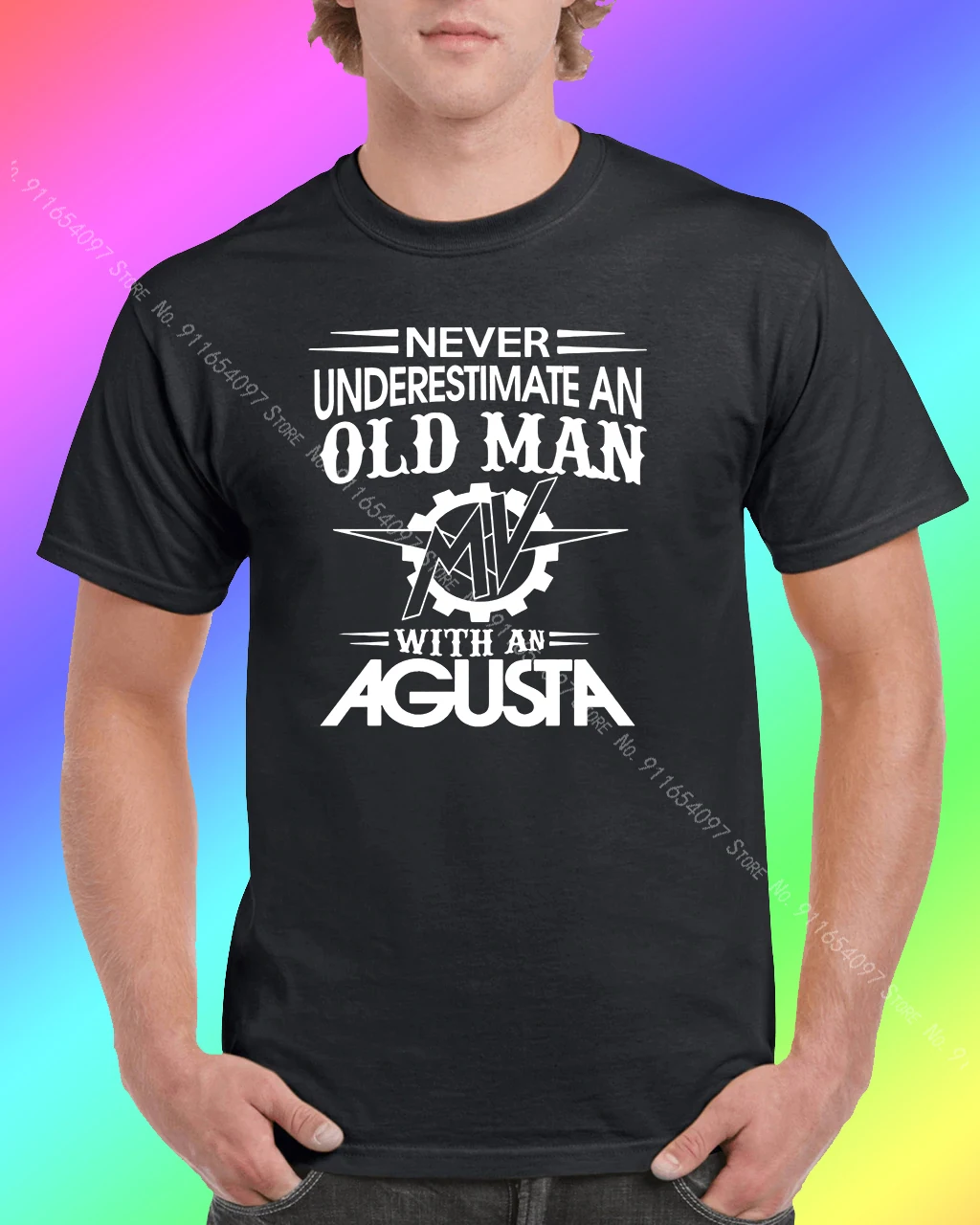 Футболка Mv Agusta с изображением старого льва байкера мотоцикла папы хлопковая