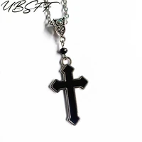 vintage gothic pendant enamel cross necklace cool street style necklace mens women unusual necklace necklace punk jewelry