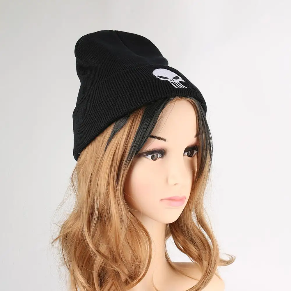 White Knitted Skullies Beanies Ski Warm Winter Pompom Hip-hop Snap Slouch Simple Korean Style Good Elastic Bonnets Baggy Skull | Аксессуары