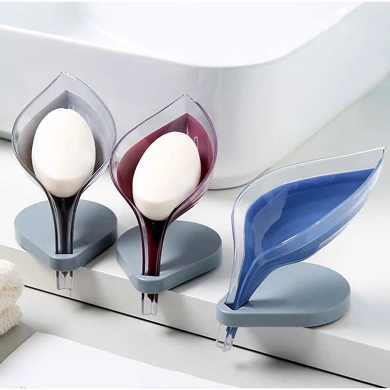 

Bathroom Accoessories Soap Holder Leaf Shape Soap Box Storage Rack Creative Dish Storage Plate Tray Soap Case Bathroom Gadgets