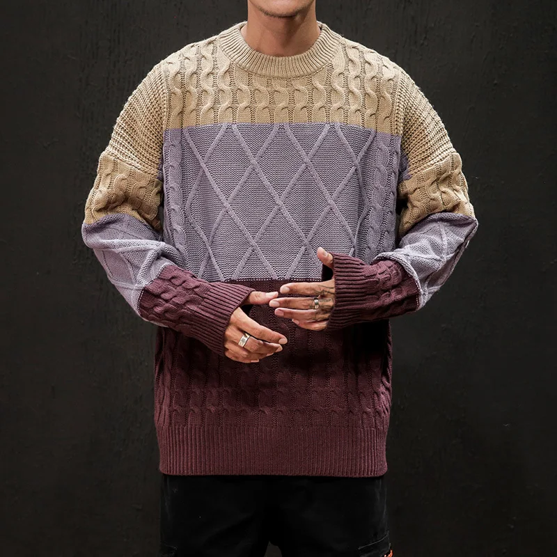 Толстый зимний свитер для мужчин теплый Модный трикотажный пуловер популярного