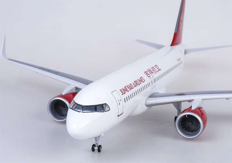 1/80 масштаб 47 см самолет Airbus A320 NEO JUNYAO авиакомпания модель светодиодный светильник и шасси колеса литой смолы коллекция выставки