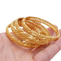 1 pieces hollow bracelet bangle women jewelry yellow gold filled classic fashion wedding party gift dia 65mm