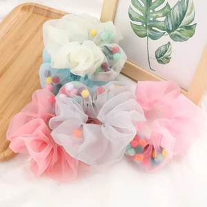 Новинка маленькие свежие японские и корейские европейские корневые марлевые обернутые красочные маленькие шарики для волос милые резинки для волос женские аксессуары для волос