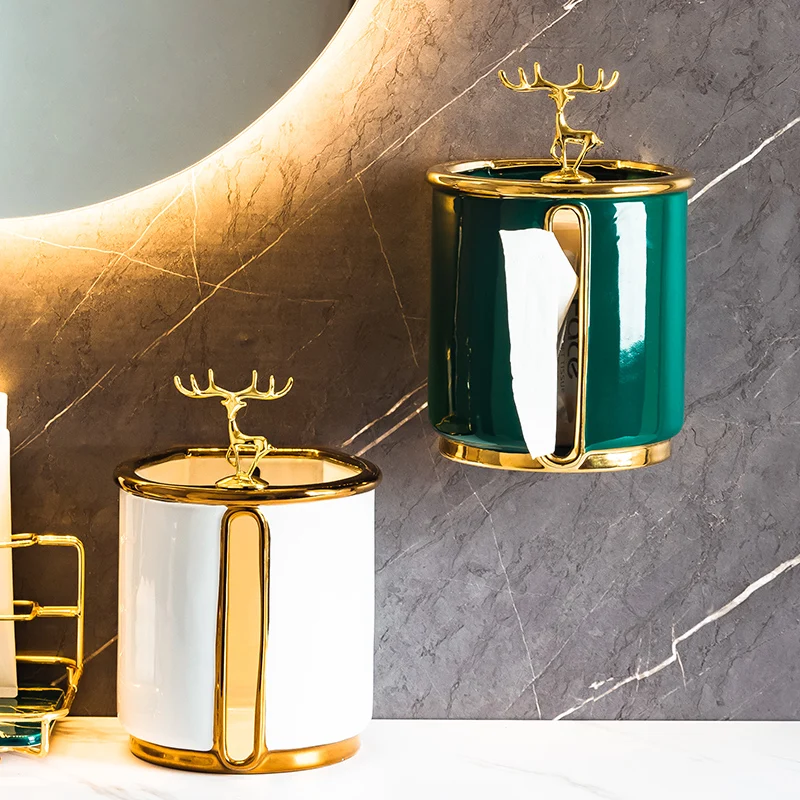 

Диспенсер для бумажных полотенец, настенный держатель для туалетной бумаги, керамический органайзер для ванной комнаты