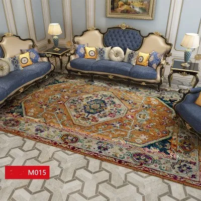 M015 Этнический ковер Американский Сельский винтажный современный журнальный столик для гостиной мягкий коврик скандинавский домашний Большой спальный нескользящий ковер на заказ - Цвет: M015