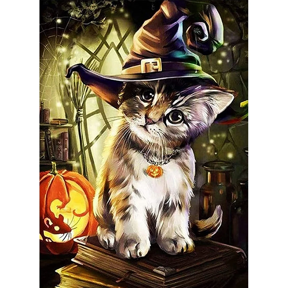 

Хэллоуин Тыква Кот 14CT Вышивка крестом шаблоны вышивка рукоделие комната Декор